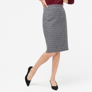 J. Crew Houndstooth Wool Blend Gray & Black Houndstooth Tailored Pencil Skirt 4